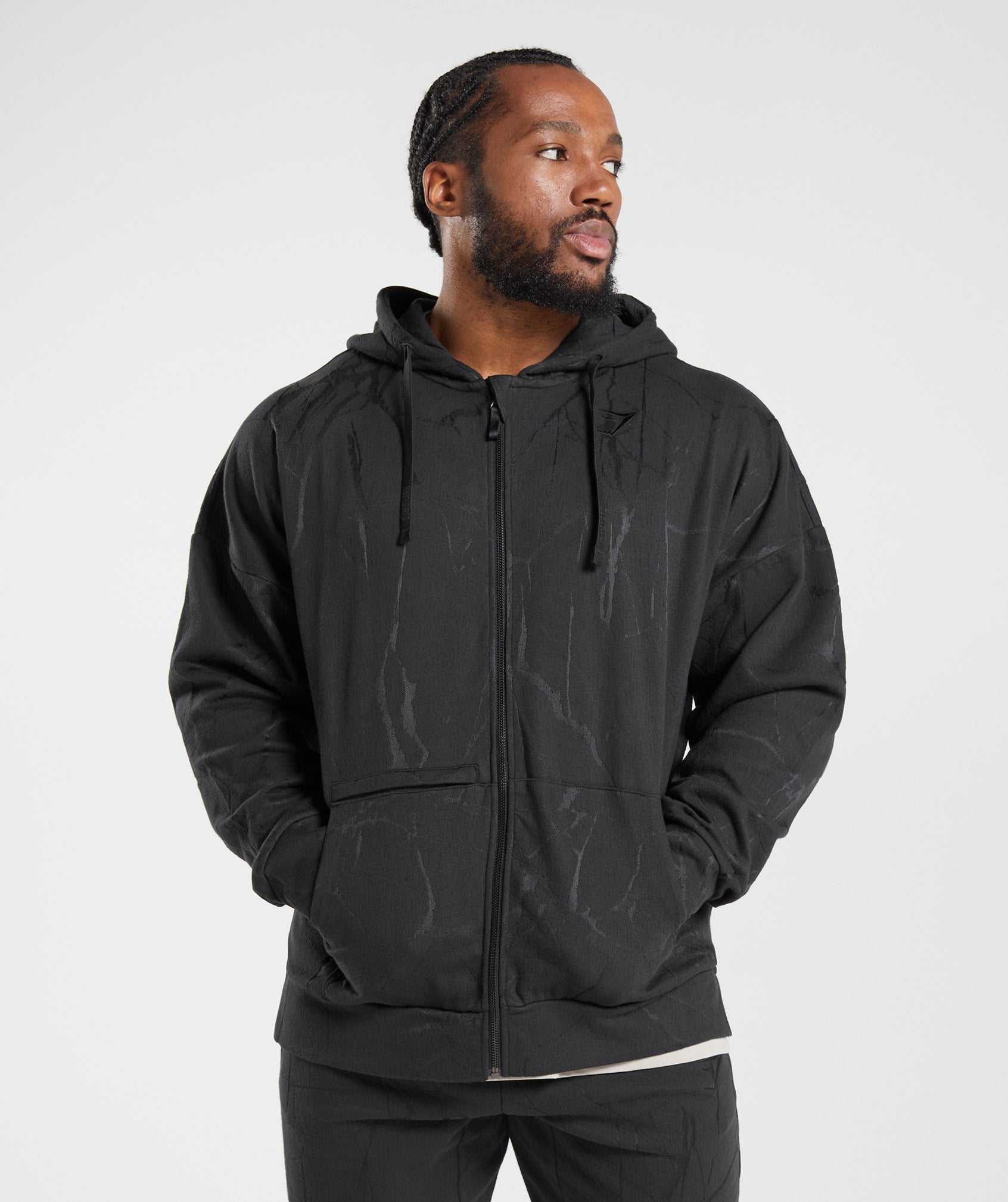 GYMSHARK Gymshark Performance Full-Zip Training Hoodie - Lightweight Graphite Design