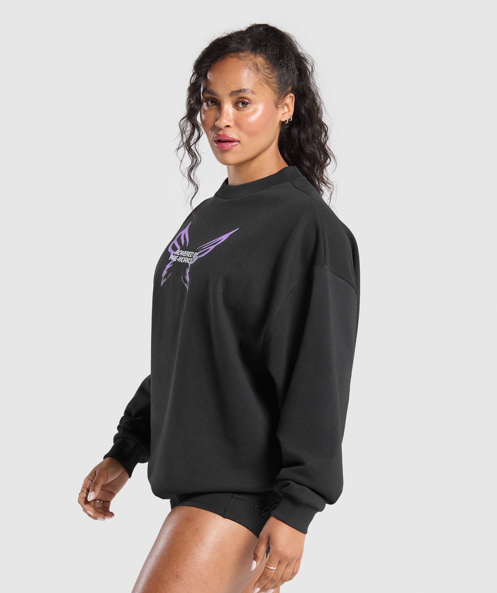 GYMSHARK Pre-Workout Performance Sweatshirt - Breathable Black Training Hoodie for Gym & Active Recovery