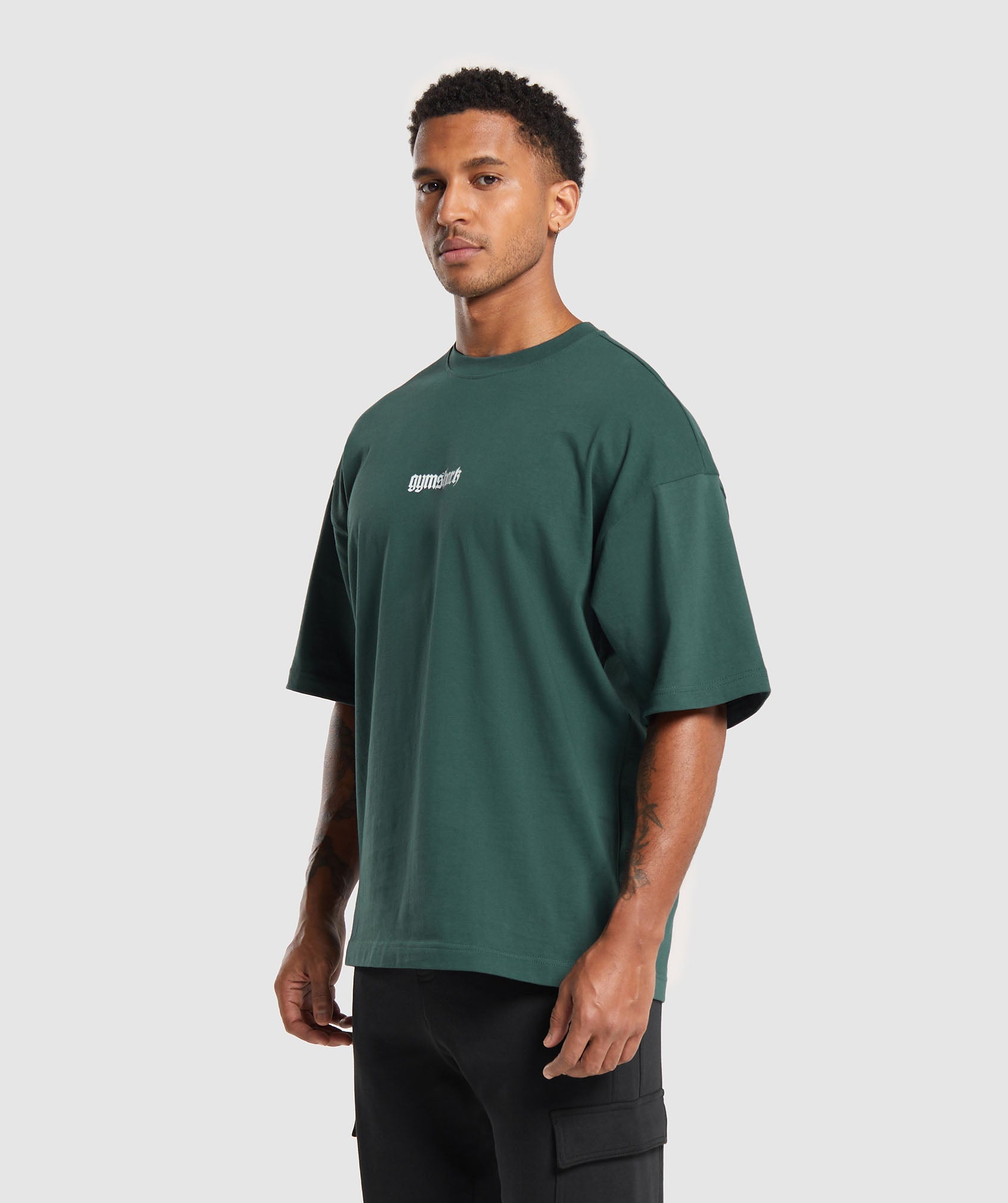 GYMSHARK Gymshark Praying Hands Comfort Fit Tee - Misty Fog Green 
