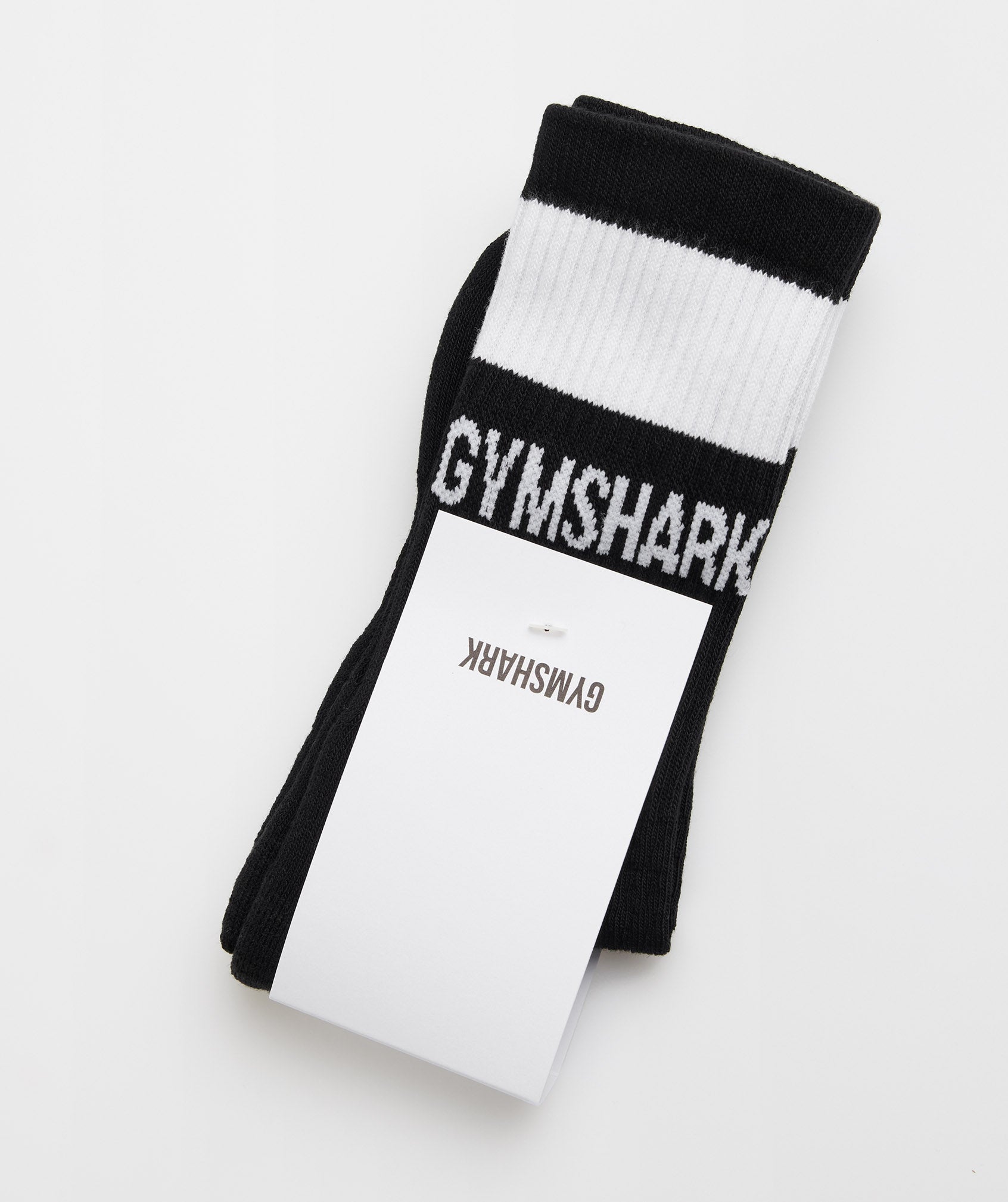 GYMSHARK Stay Cool & Focused - High-Performance Single Workout Socks with Jacquard Design in Classic Black & White 