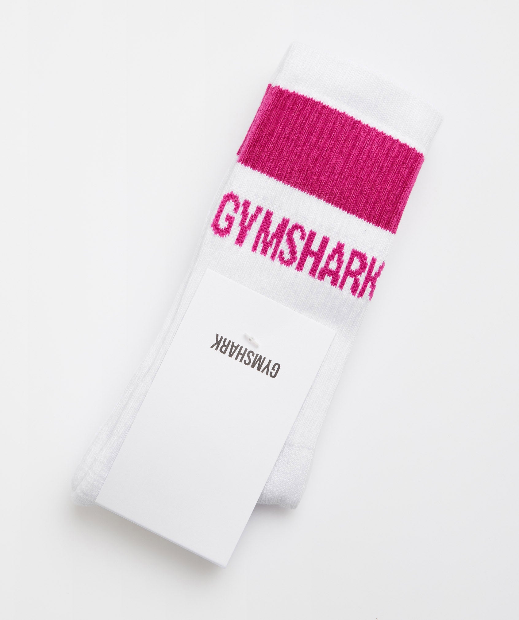 GYMSHARK Gymshark Premium Breathable Jacquard Training Socks - White & Bright Magenta Athletic Performance Footwear 