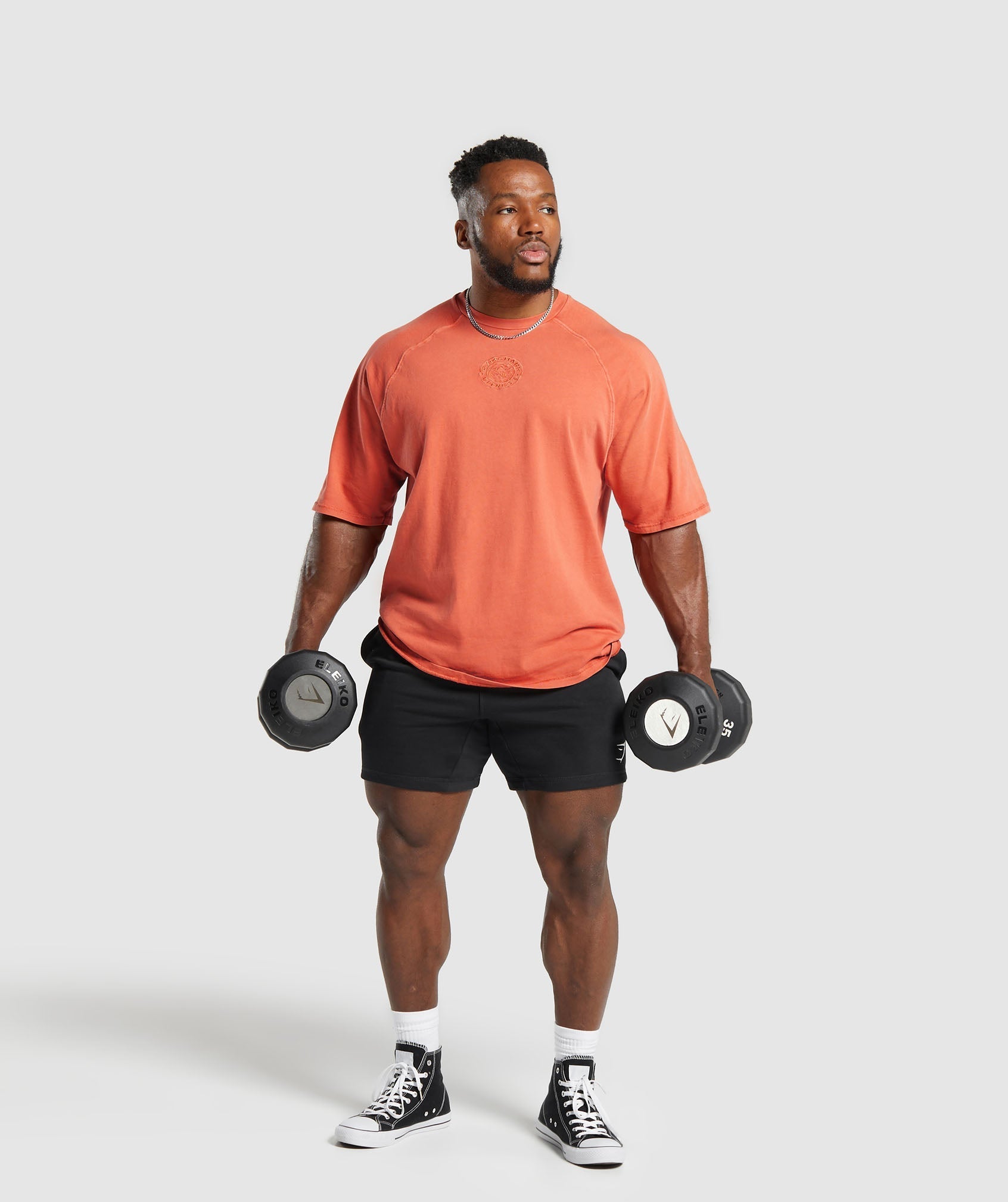 GYMSHARK GYMSHARK Heritage Premium Tee - Dusty Orange Comfort Fit 