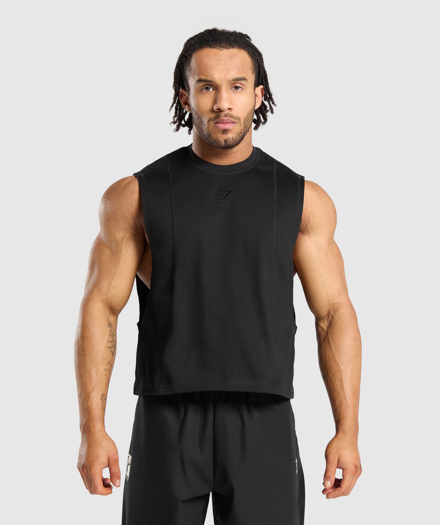 GYMSHARK GYMSHARK Elite Training Oversized Muscle Tank - Black Fitness Apparel