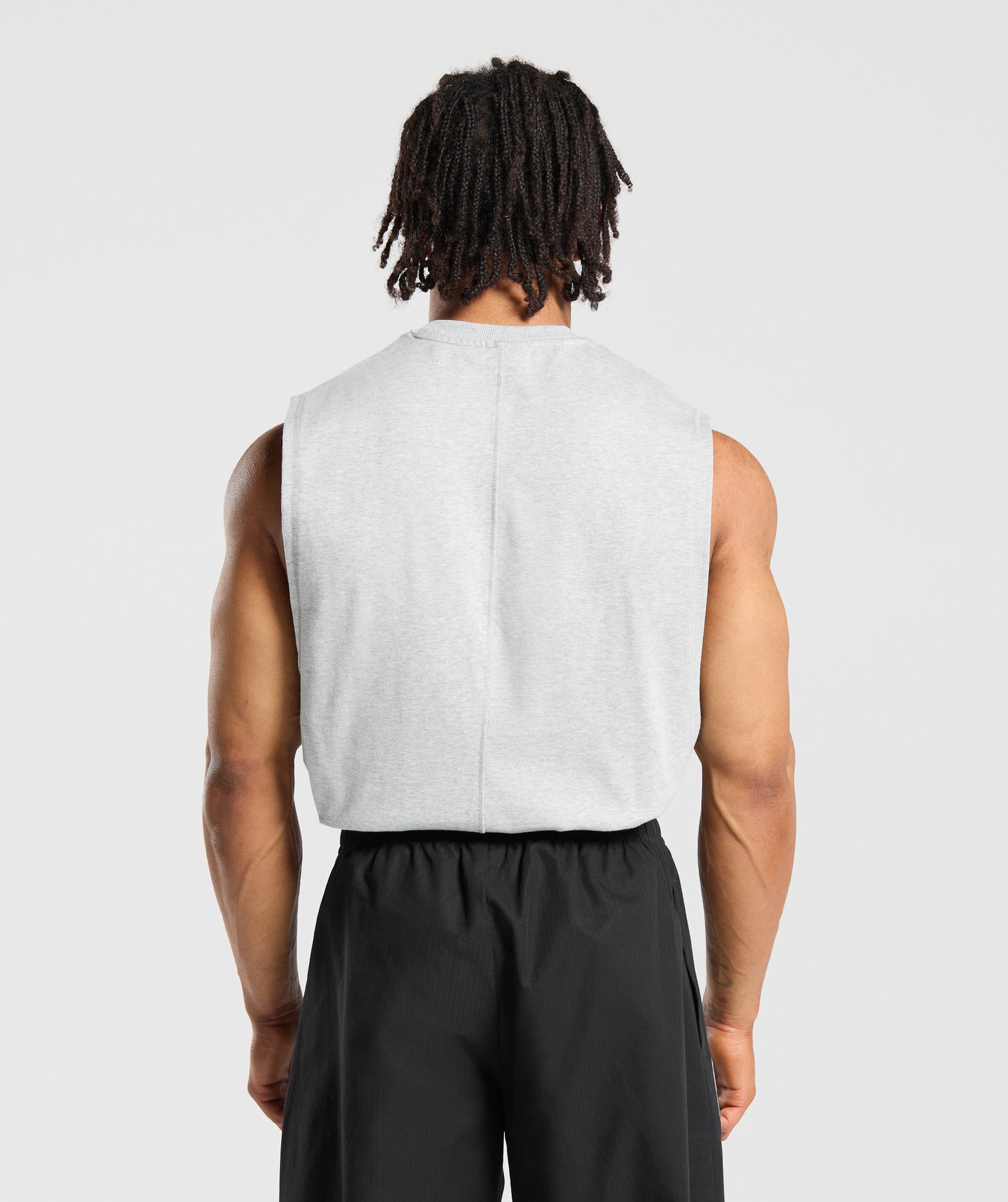 GYMSHARK Ultra-Comfortable Performance Workout Tank - Muscle Fit Cropped Design in Heather Grey