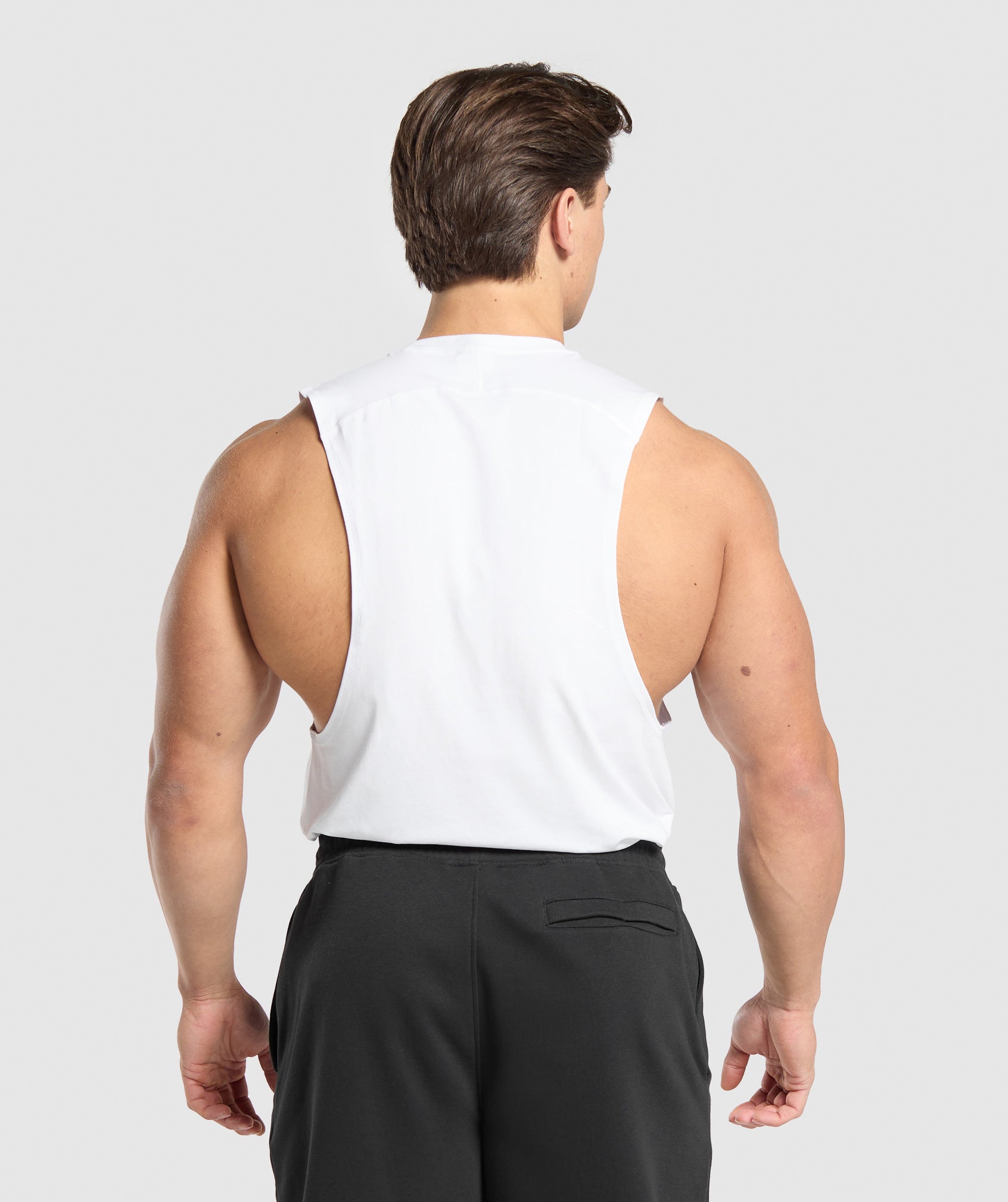 GYMSHARK Prime Sleeveless Workout Tank - Ultra-Breathable White Fitness Top 