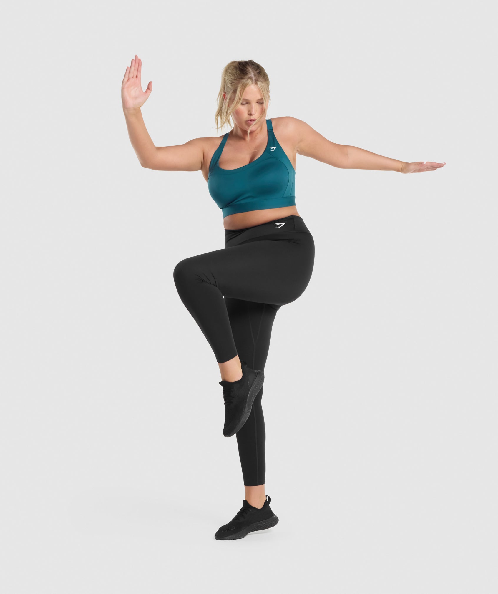 GYMSHARK Gymshark Racerback Training Bra | Breathable High-Support Workout Top in Aqua Blue 