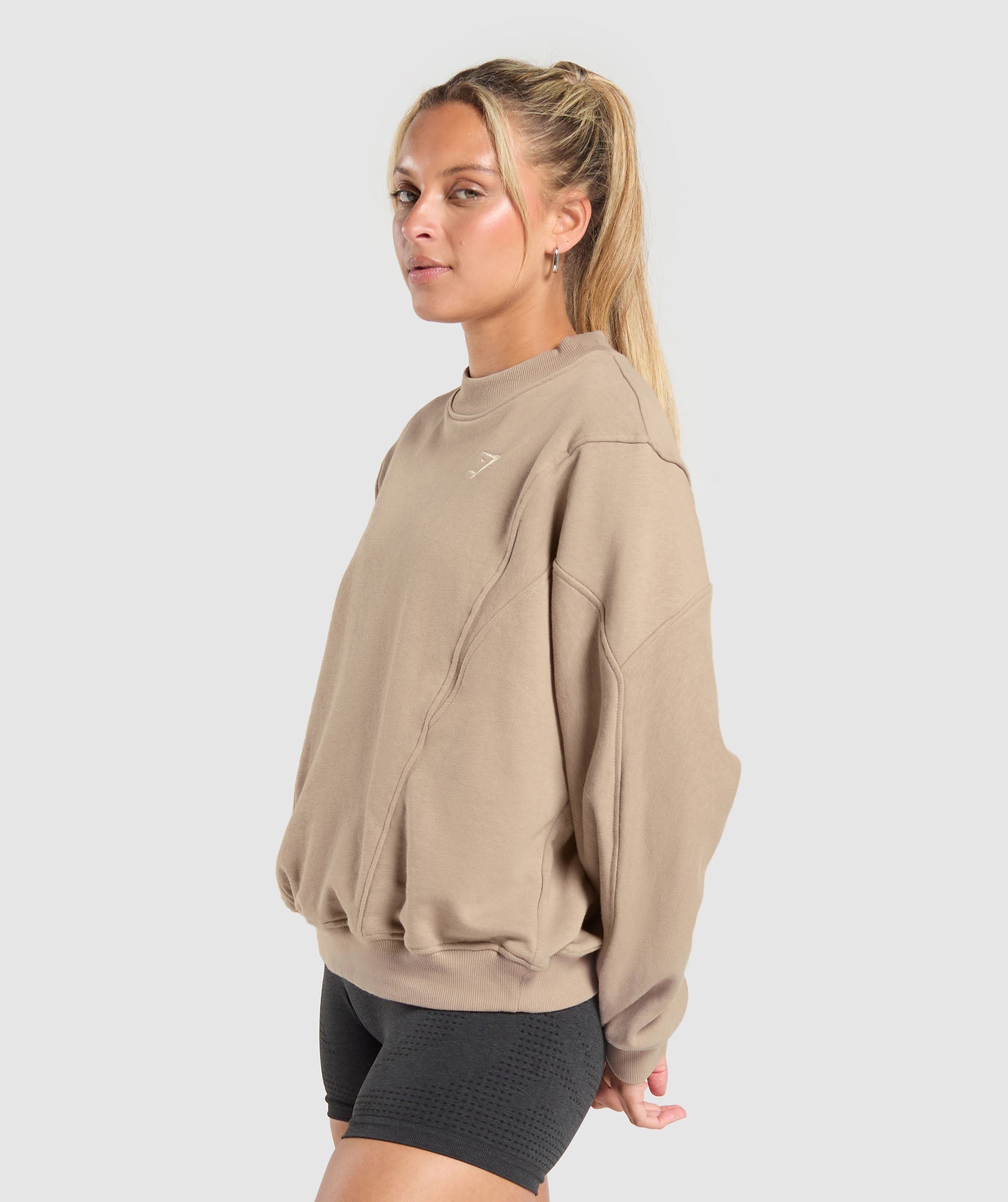 GYMSHARK Gymshark Relaxed Fit Soft Cotton Hoodie Sweatshirt - Stone Brown 