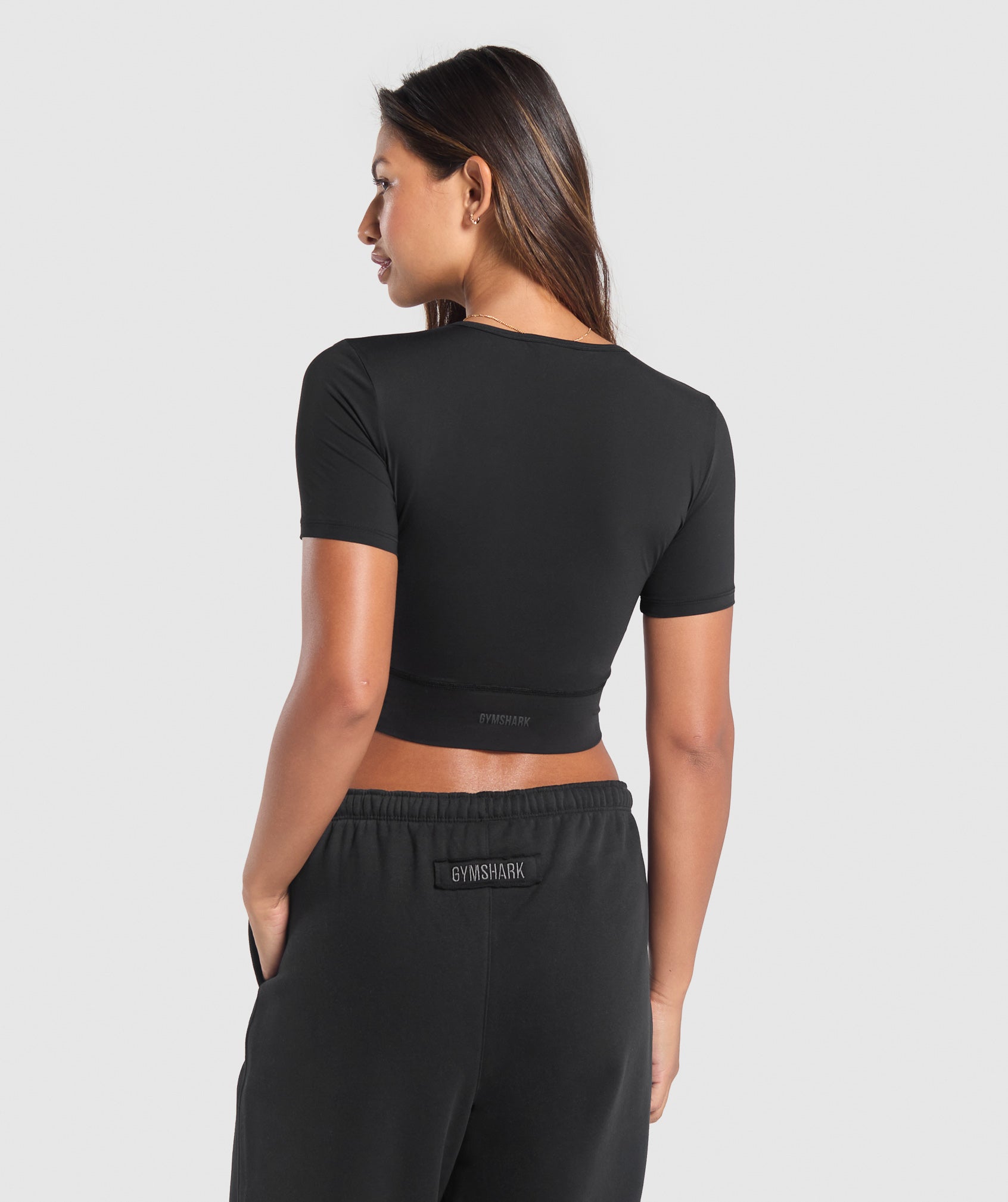 GYMSHARK Gymshark Ultra-Comfy Rest Day Mid-Length Top | Buttery Soft Lounge Wear in Classic Black 