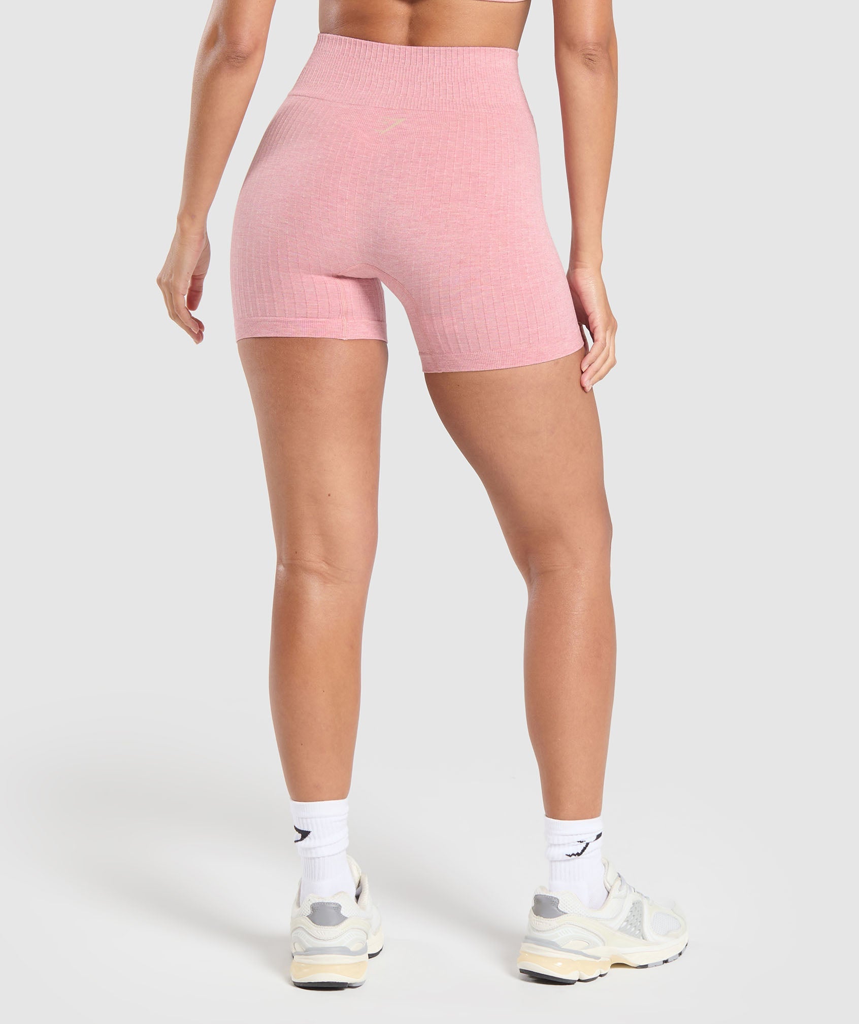 GYMSHARK Gymshark Ultra-Soft Seamless Workout Shorts - Cozy Pink Marl Blend for Yoga, Running & Lounge 