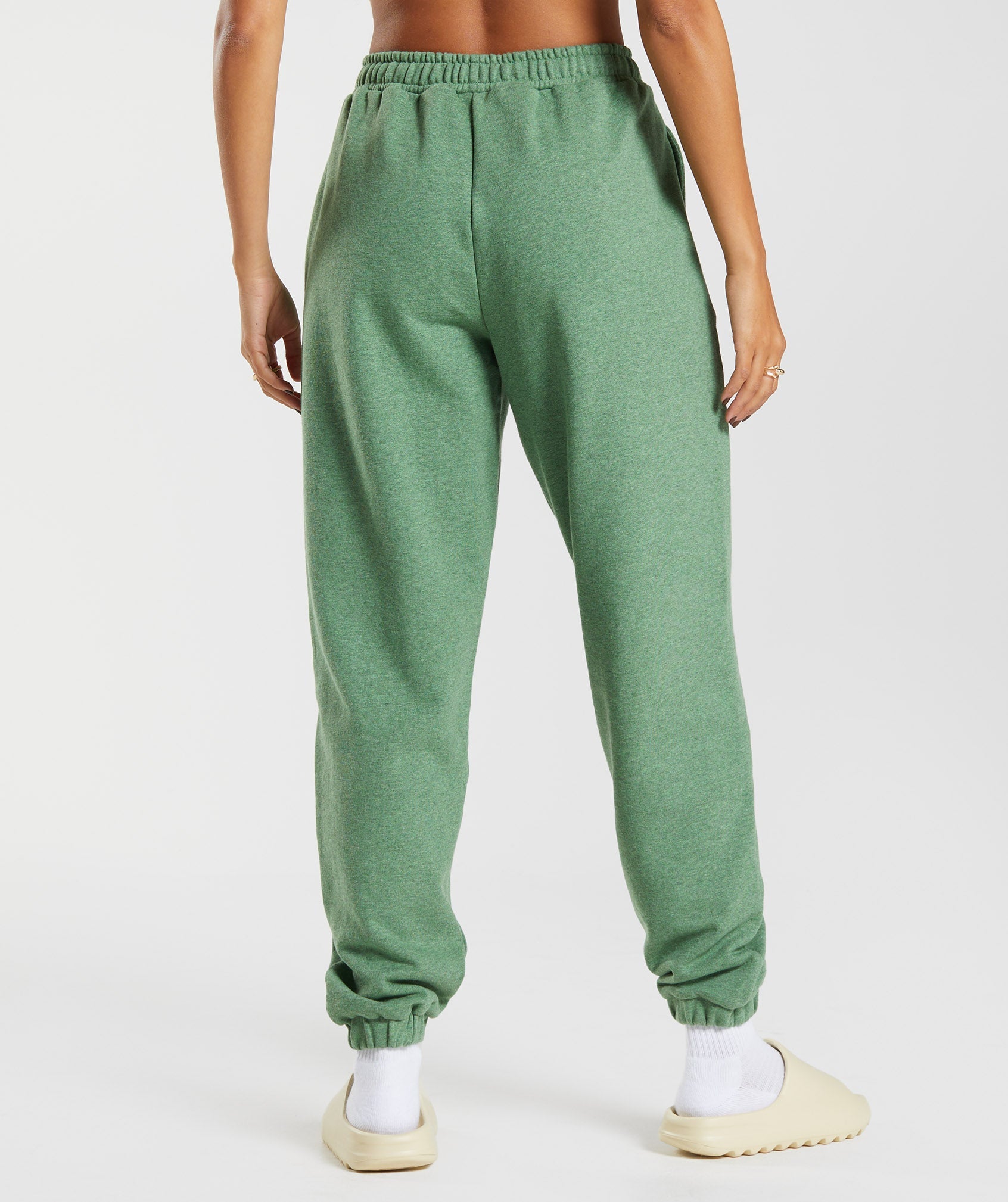 GYMSHARK GYMSHARK Relaxed Recovery Joggers in Textured Crocodile Green Marl