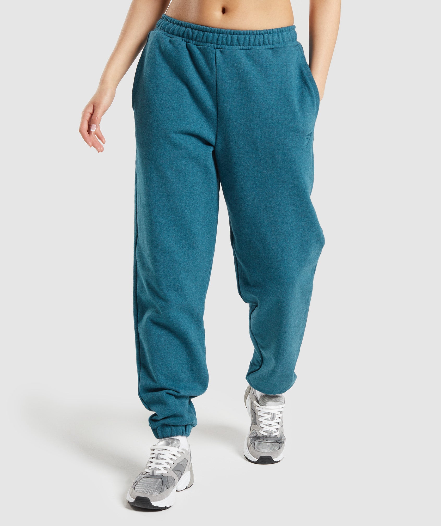 GYMSHARK Gymshark Recovery Relaxed-Fit Jogger Pants in Steel Blue Marl