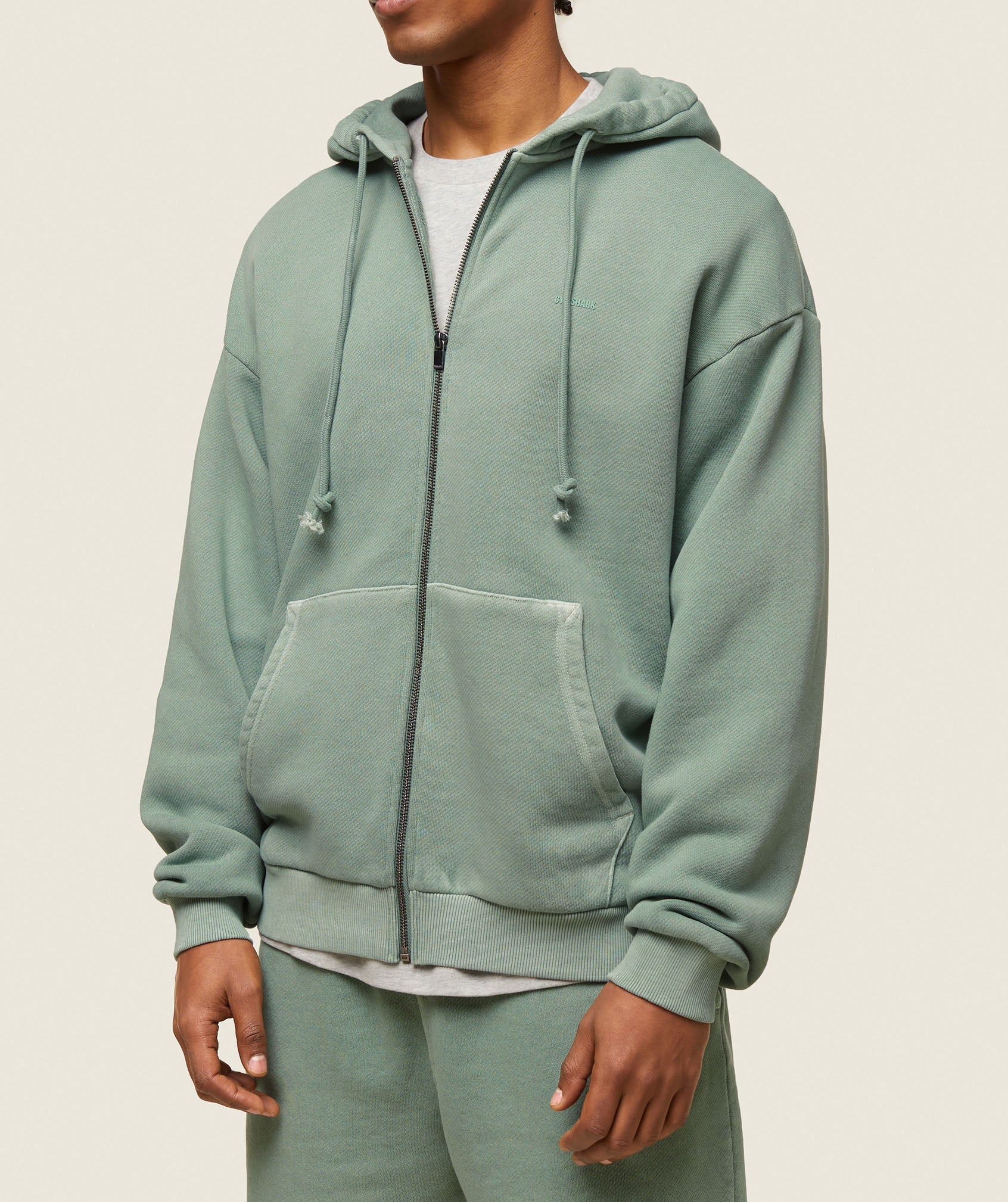 GYMSHARK Gymshark Everyday Wear Ultra-Soft Full-Zip Hooded Sweatshirt - Fresh Dollar Green 