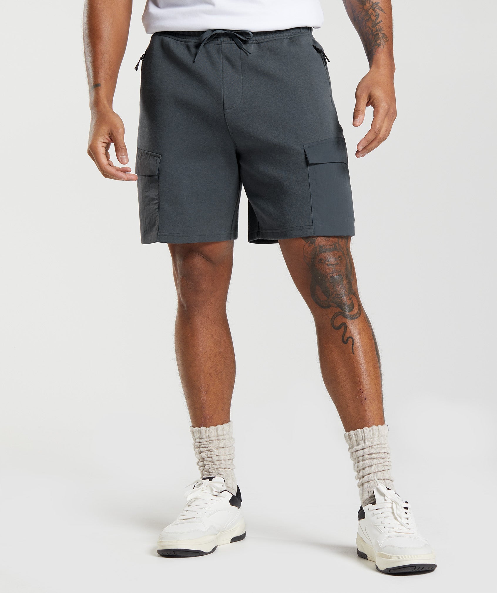 GYMSHARK Recovery Lounge Commuter Shorts - Modern Cosmic Gray