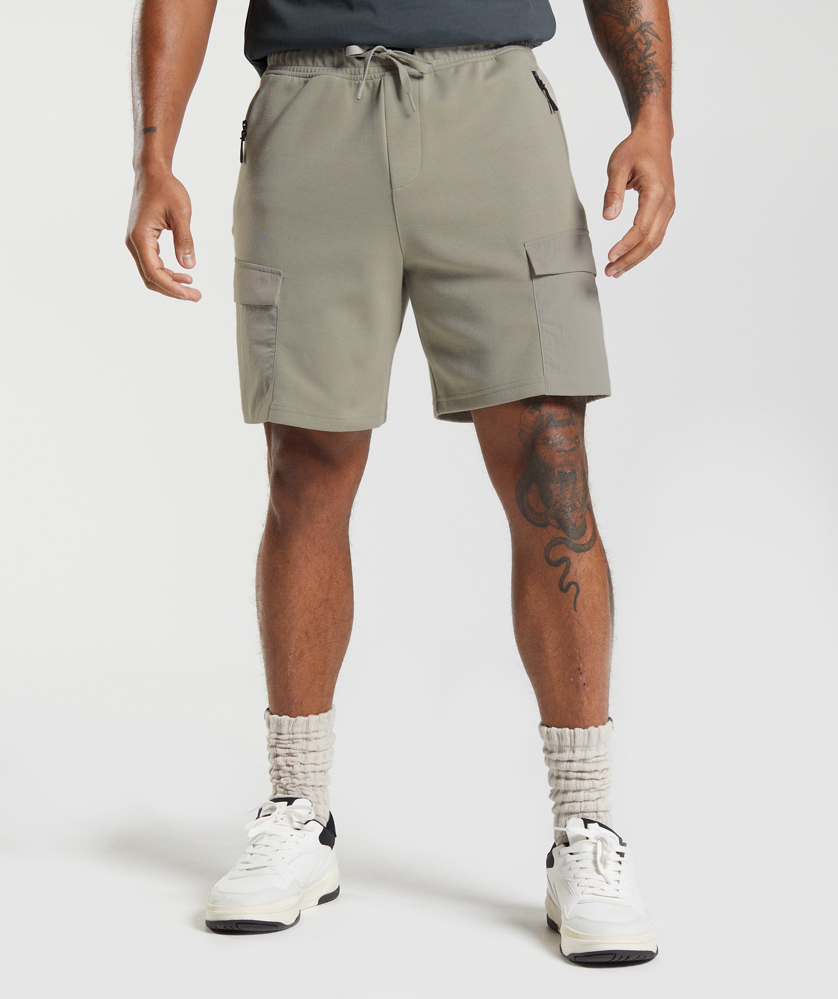 GYMSHARK Recovery Commuter Shorts - Light Taupe Brown