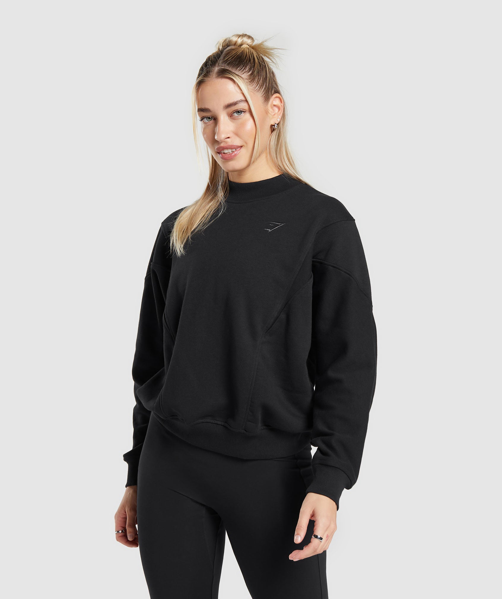GYMSHARK Relaxed Cotton Contour Hoodie - Classic Black