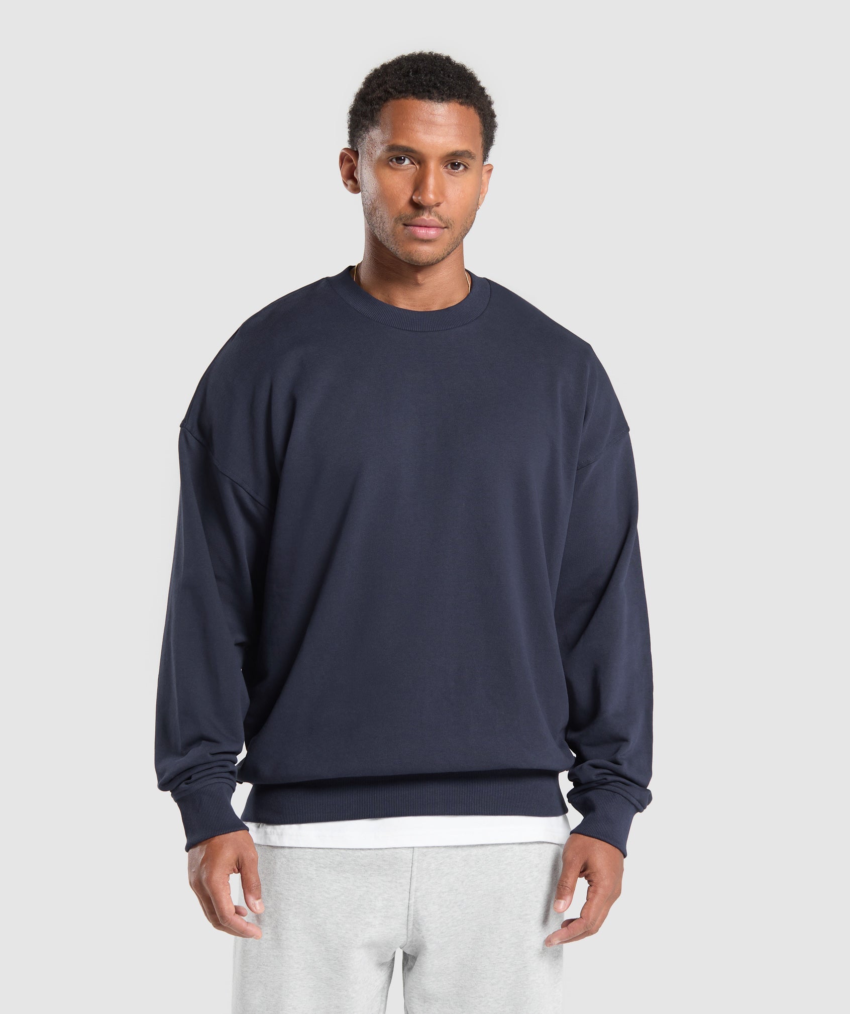 GYMSHARK Gymshark Recovery Comfort Crewneck - Ultra-Soft Lounge Top in Deep Navy