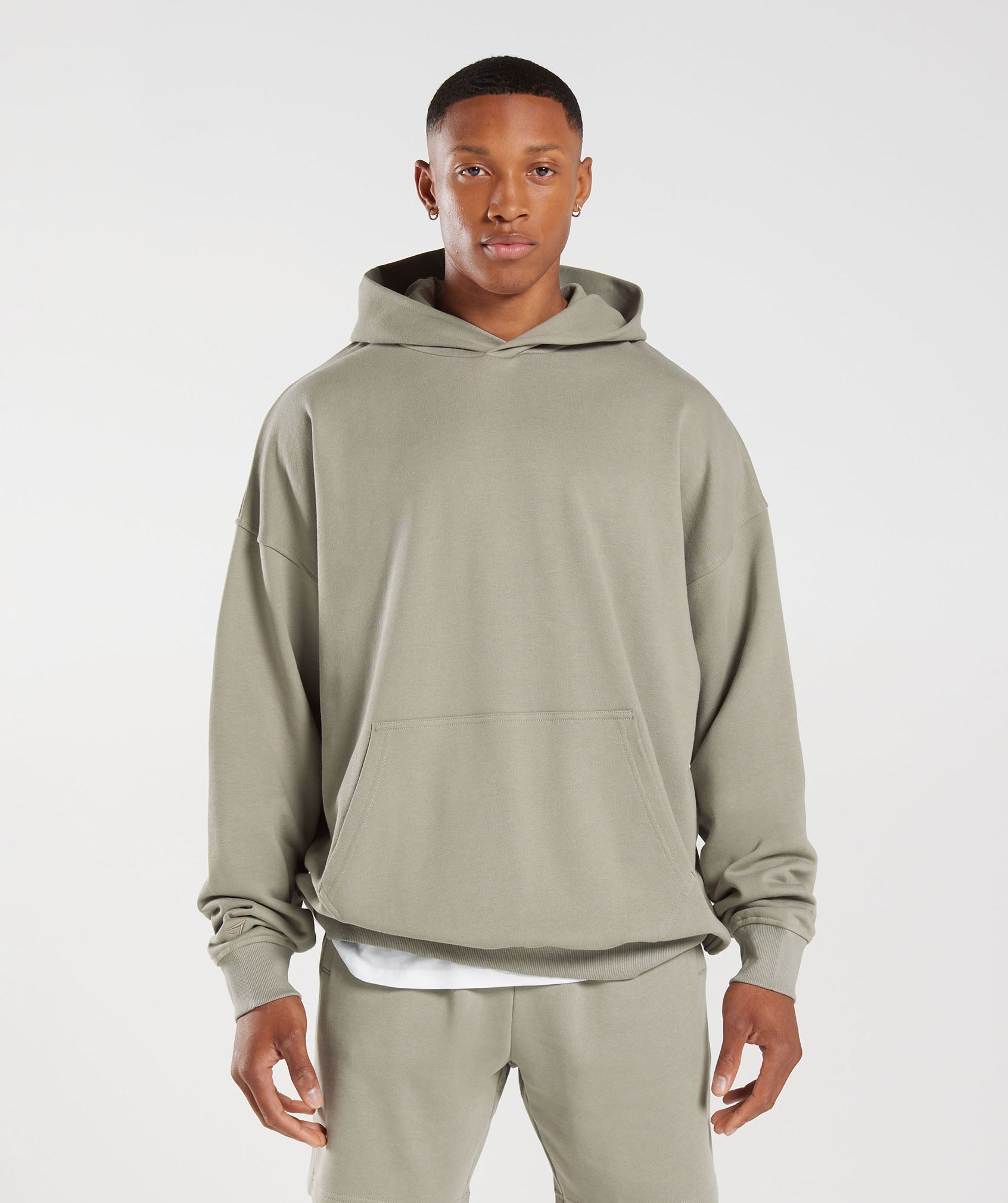GYMSHARK Gymshark Relaxed Recovery Pullover Hoodie - Warm Ecru Brown for Cozy Lounging