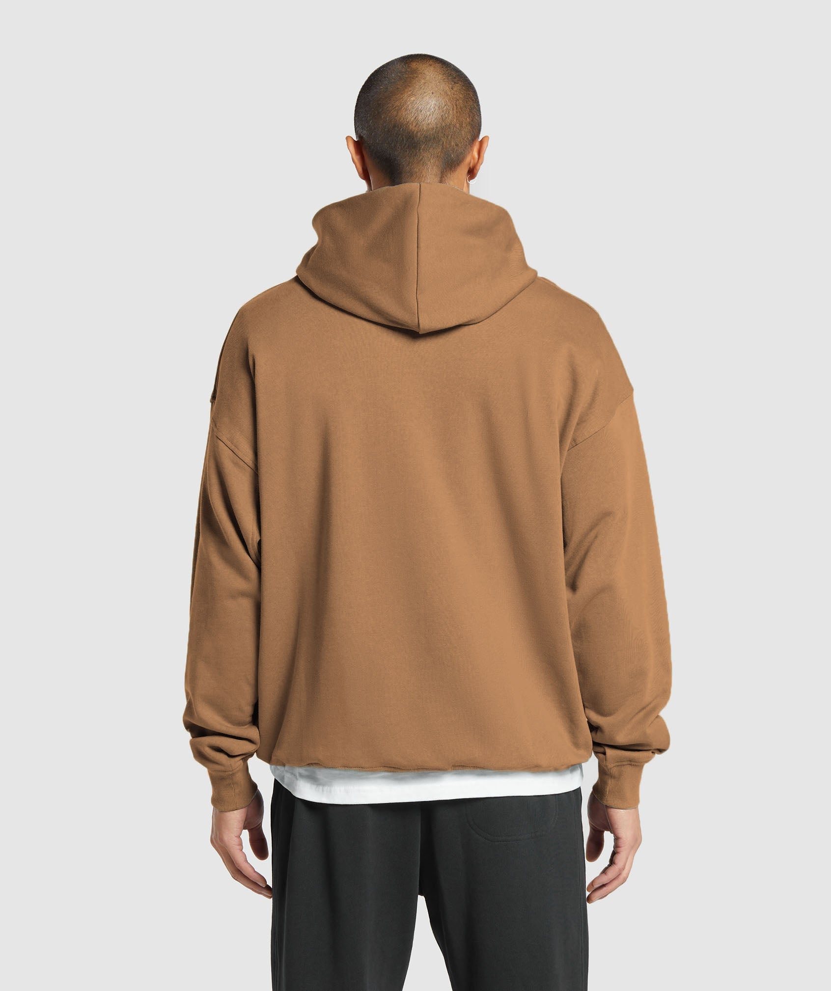 GYMSHARK Relaxed Recovery Hoodie - Ultra-Soft Caramel Lounge Wear for Rest Days 