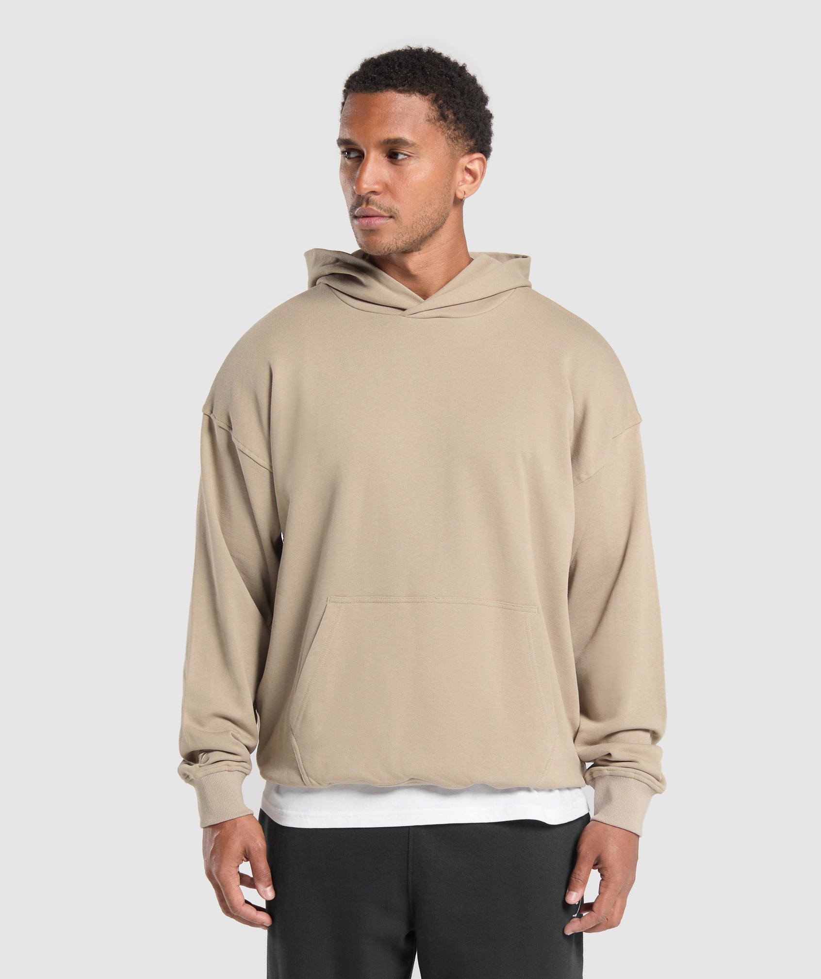 GYMSHARK Gymshark Recovery Hoodie - Cozy Fleece Lounge Wear for Rest Days in Warm Sand Brown