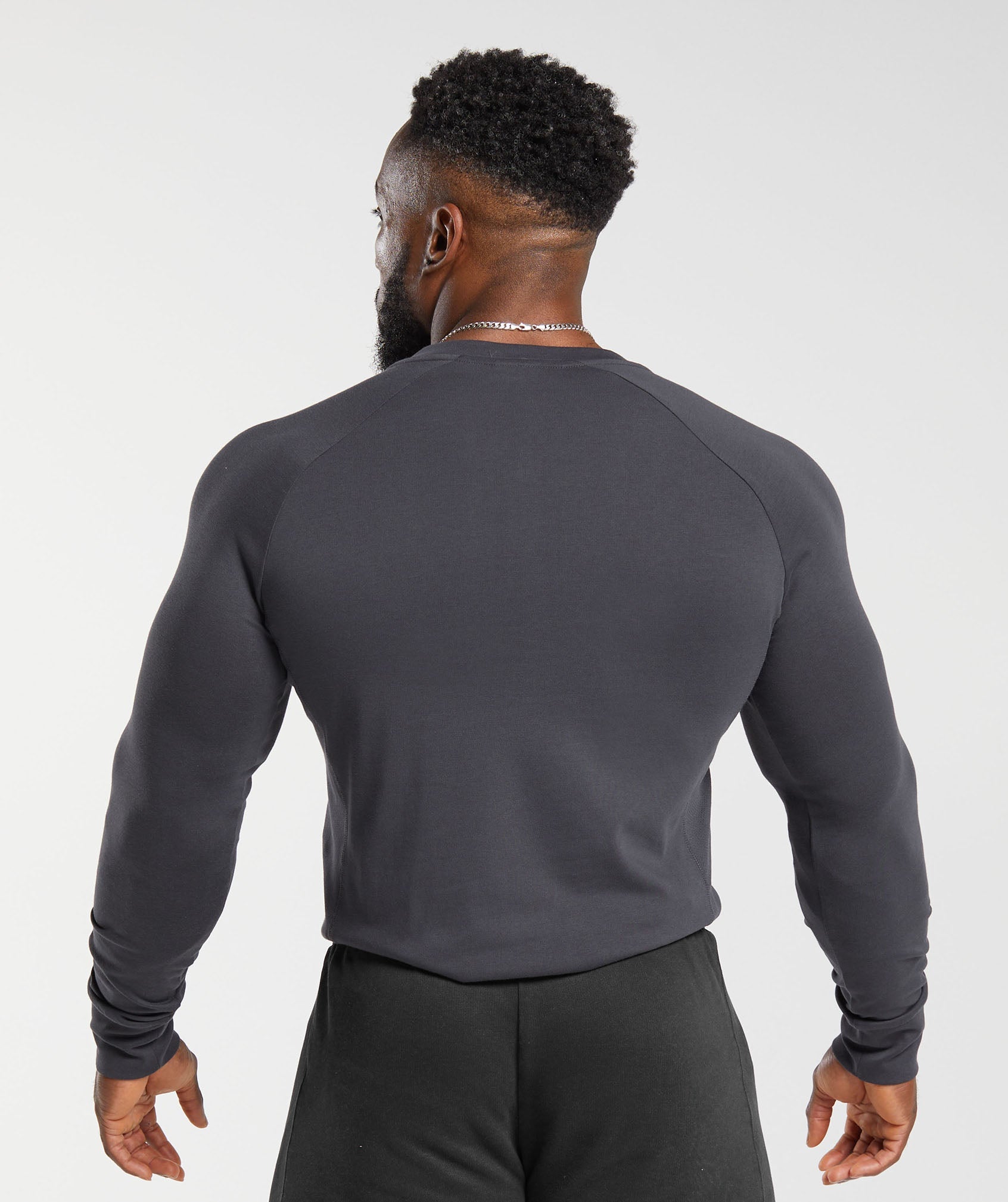 GYMSHARK Gymshark Rest Day Comfort Fit Henley Tee - Charcoal Heather Relaxed Fit Crewneck 