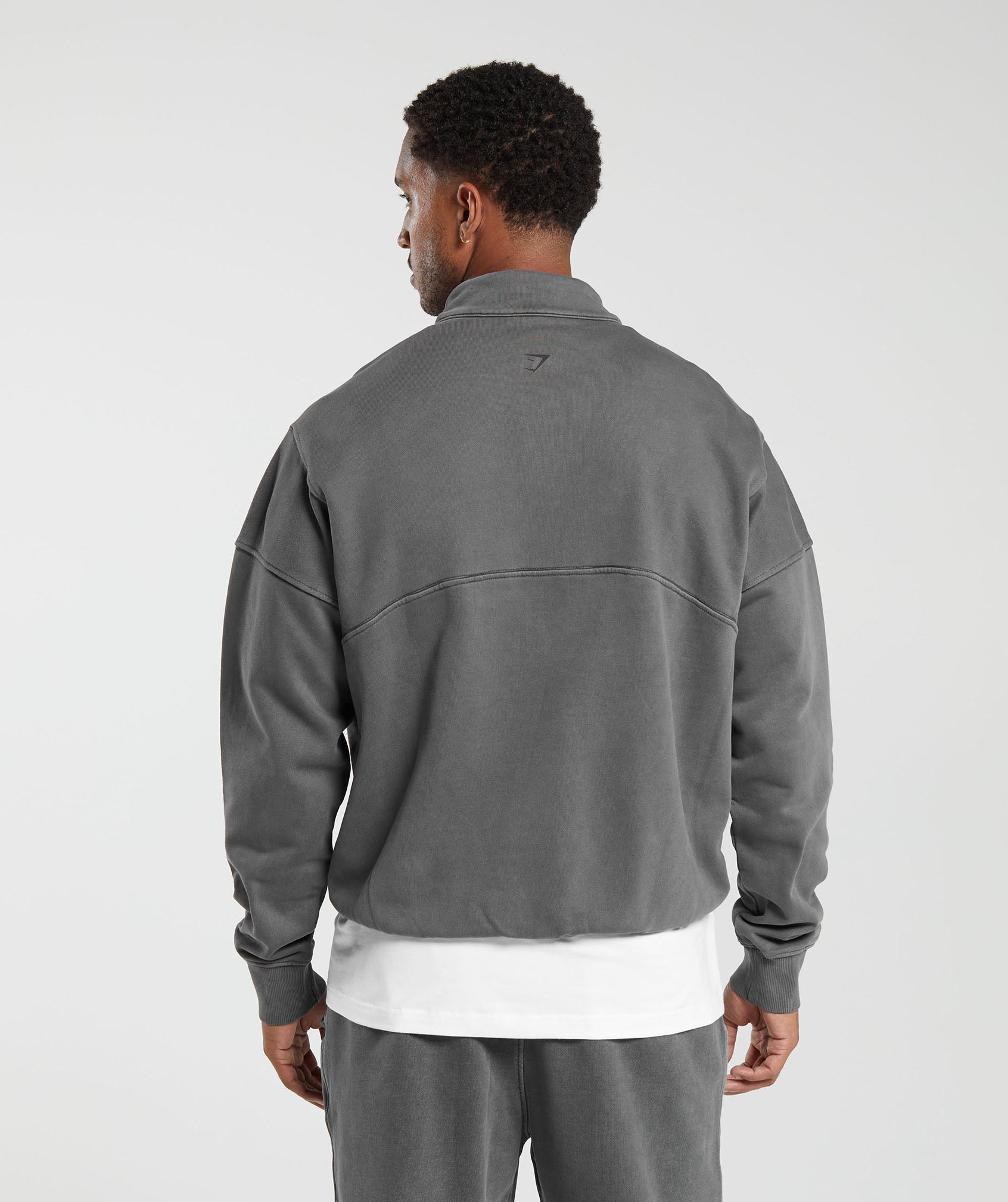 GYMSHARK Gymshark Premium Heavyweight Quarter-Zip Pullover - Sleek Onyx Black 