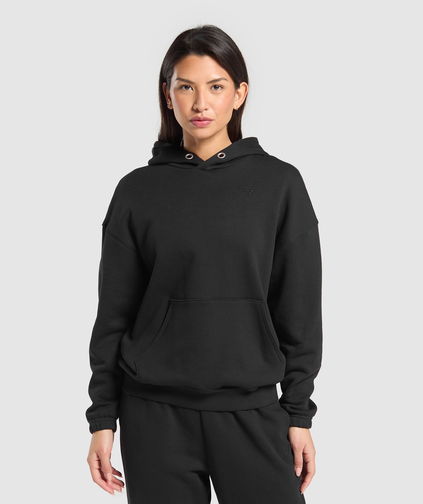 GYMSHARK Gymshark Black Relaxed Fit Hoodie - Rest Day 2.0 Oversized Pullover