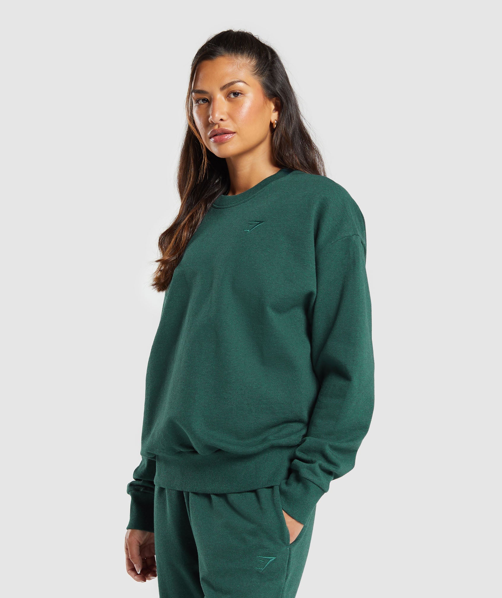 GYMSHARK Gymshark Relaxed Fit Oversized Sweatshirt - Bros Heather Teal Crew