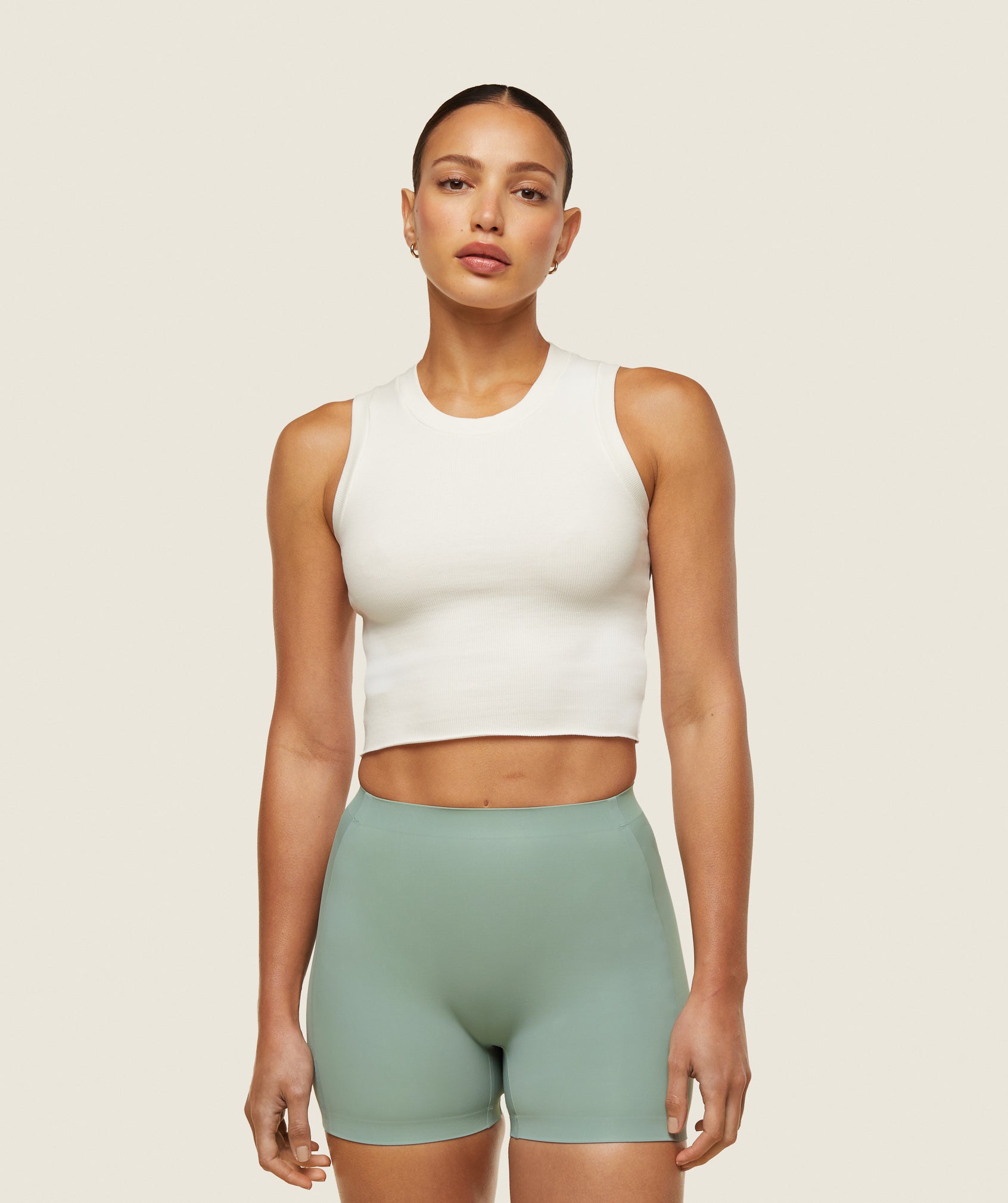 GYMSHARK Gymshark Flex Ribbed Training Tank - Soft Ivory White