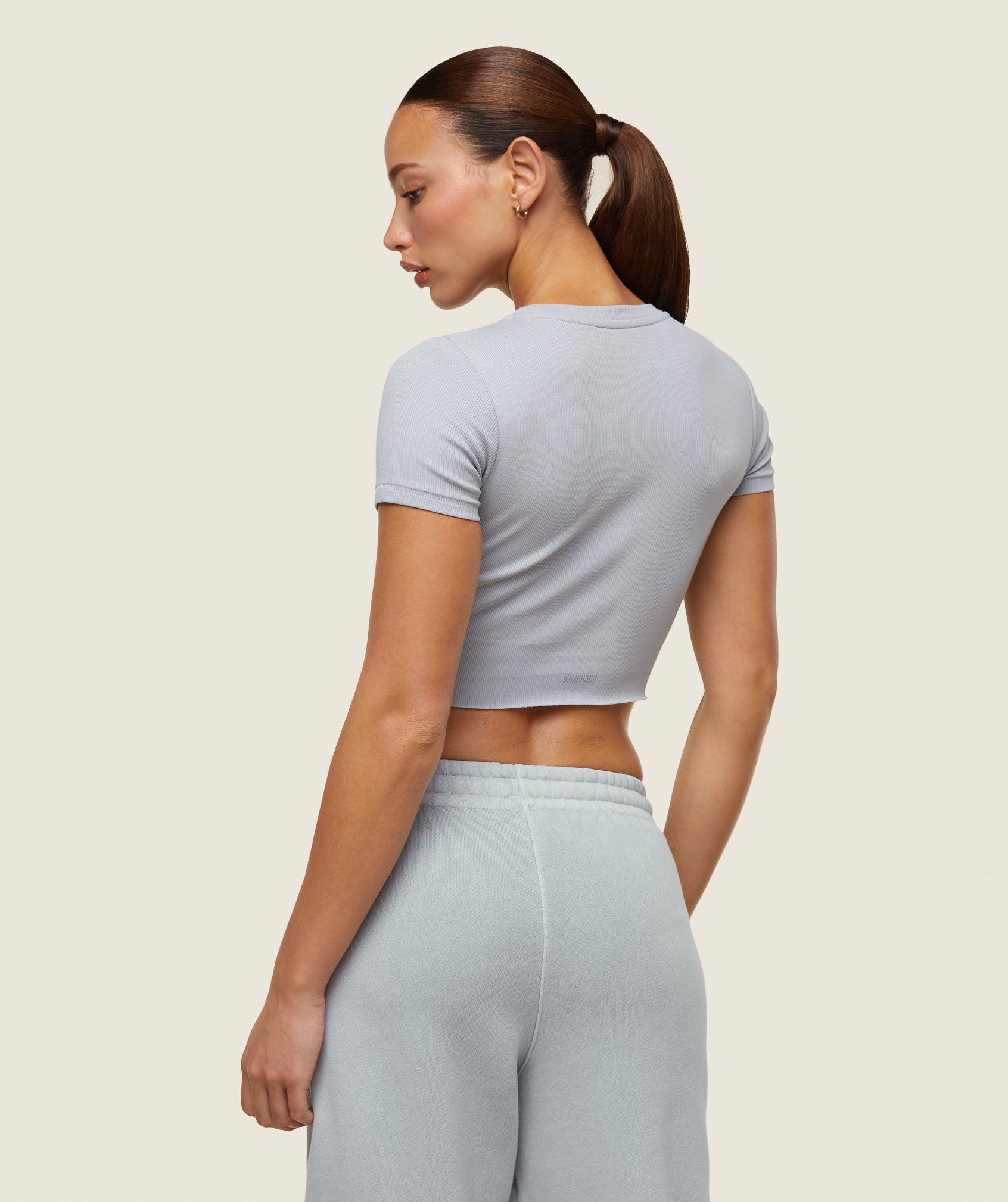 GYMSHARK Gymshark Soft Ribbed Everyday Tee - Frosted Ice Grey 