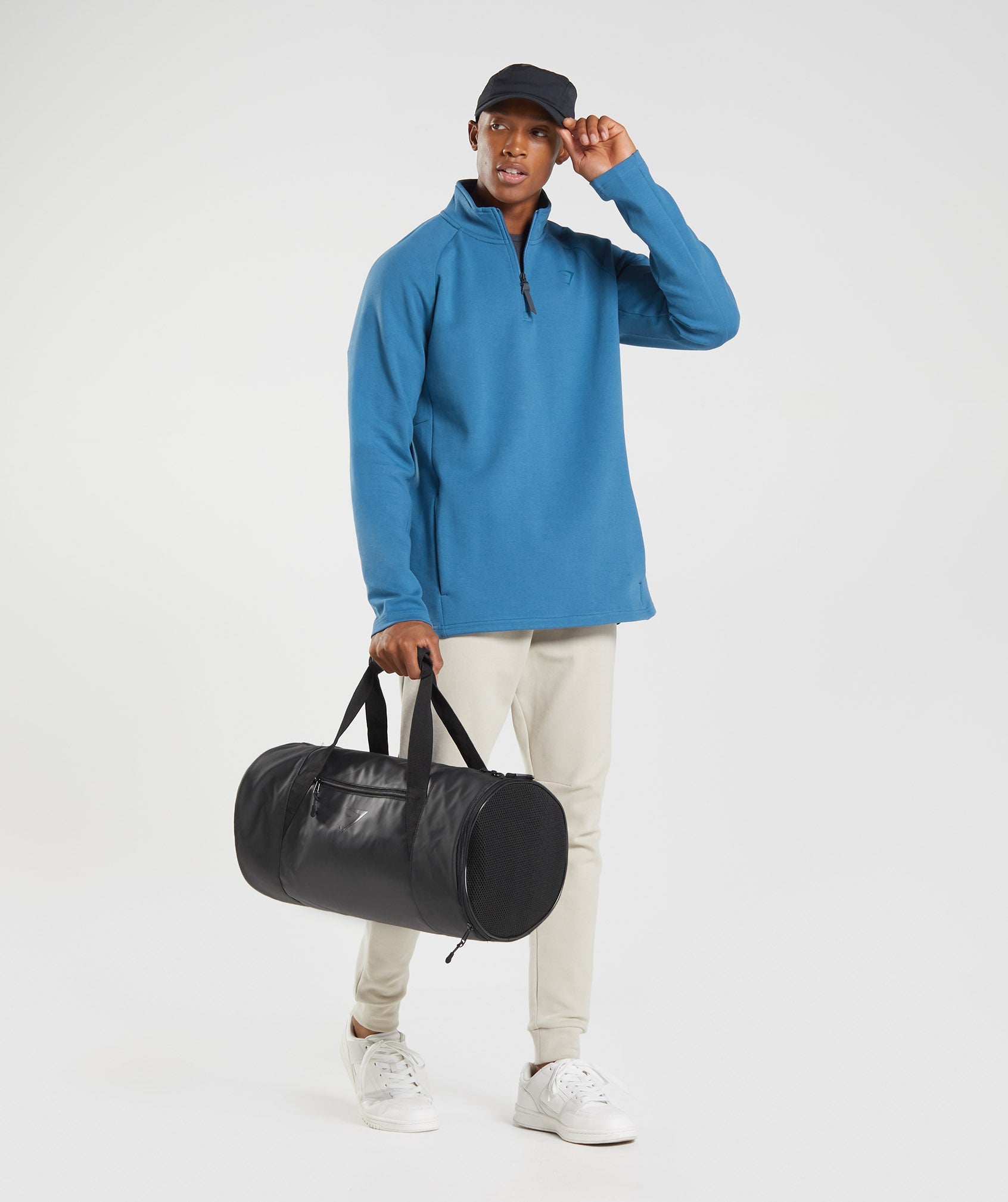 GYMSHARK Gymshark Rest Day Quarter-Zip Pullover in Lakeside Blue - Soft Breathable Activewear for Casual Comfort Fit