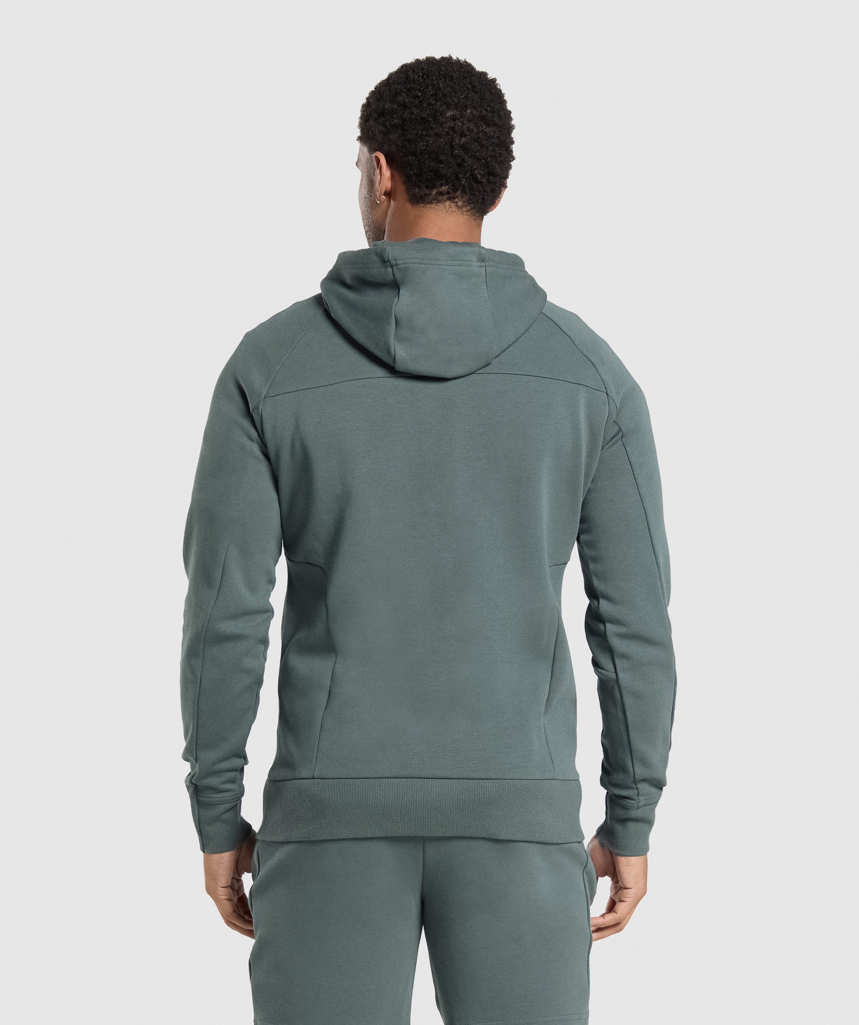 GYMSHARK GYMSHARK Interlock Technology Full-Zip Hooded Sweatshirt in Rich Teal Color