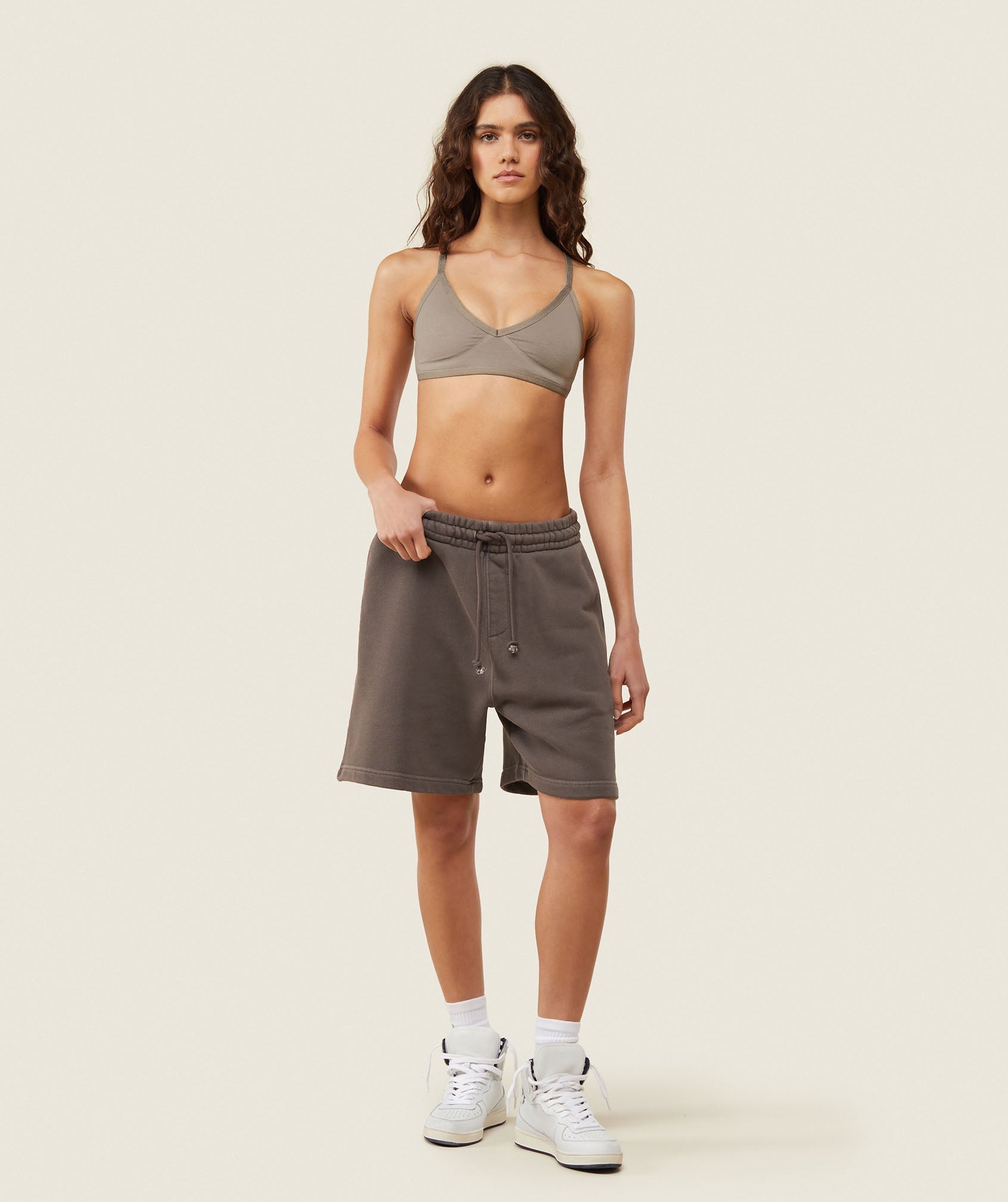 GYMSHARK Gymshark Everyday Soft Support Bralette - Breathable Linen Brown 